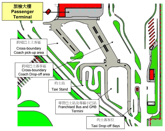 深圳灣口岸公共運輸交匯處的交通及運輸設施